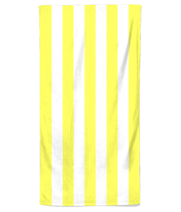Beach Towel – Lemon Yellow & White Stripe