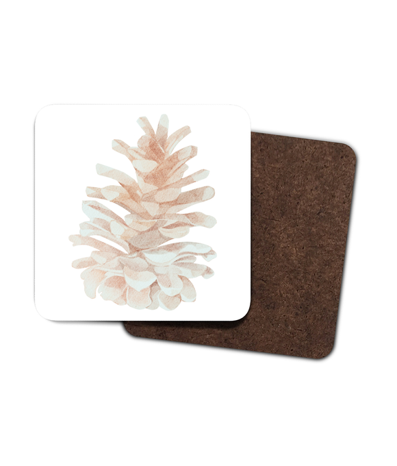 Coasters – Set of 4 – Cone – Taupe on White