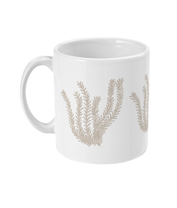 Ceramic Mug - 310ml | 11oz – Seagrass - Taupe on White