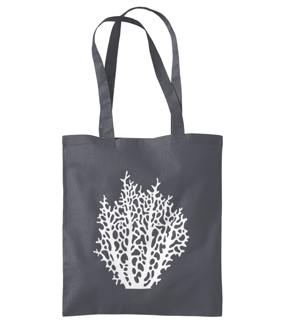 Tote Bag – Fiji Coral – White on Graphite